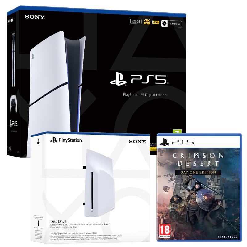 PlayStation 5 Digital Console with Disc Drive and Crimson Desert (PS5)