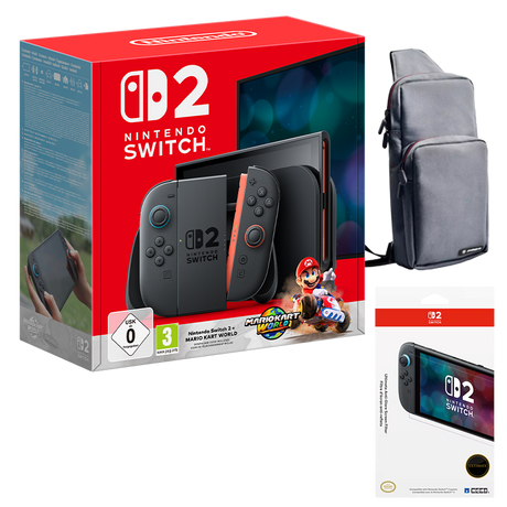 Nintendo Switch 2 Mario Kart World Bundle with FREE Snakebite Sling Case and Hori Screen Filter