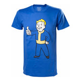 FALLOUT 4 Men's Vault Boy Approves T-Shirt, Medium, Blue
