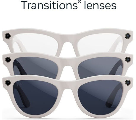 RAY-BAN META SKYLER (GEN 1) GLASSES - SHINY CHALKY  GREY/TRANSITIONS