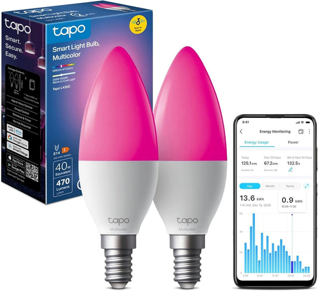 Tapo L430C 2-pack E14 Smart Dimmable Multicolour Light Bulb