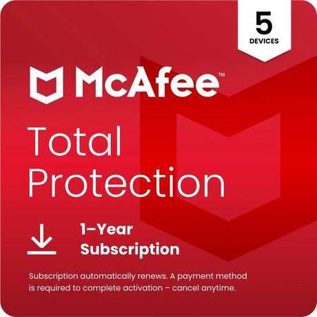 McAfee Anti Virus Total Protection 5 Devices (1 Year)
