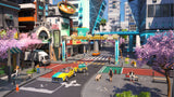Taxi Chaos 2 - Colourful city street scene.