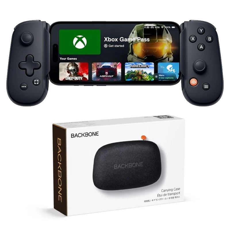 BACKBONE One Mobile Gaming Controller For Android & iPhone 15 Series (USB-C) - Black w/ Carry Case