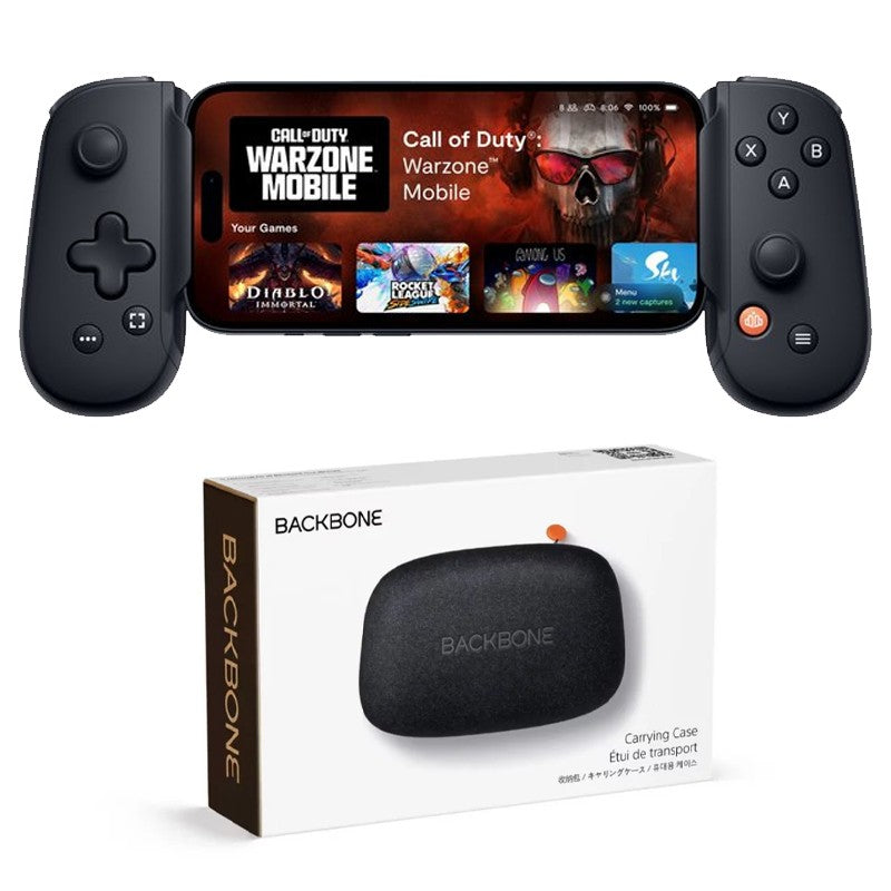 BACKBONE One Mobile Gaming Controller for iPhone (Lightning) - Black with PlayStation Carrying Case
